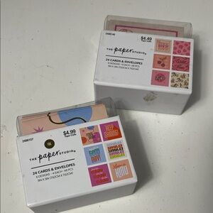The Paper Studio Set of 2 Small Mini 24 Card and Envelopes NWT